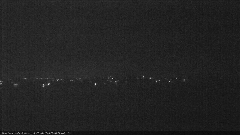 Lake Travis webcam, February 9, 2020 8:45 PM CT