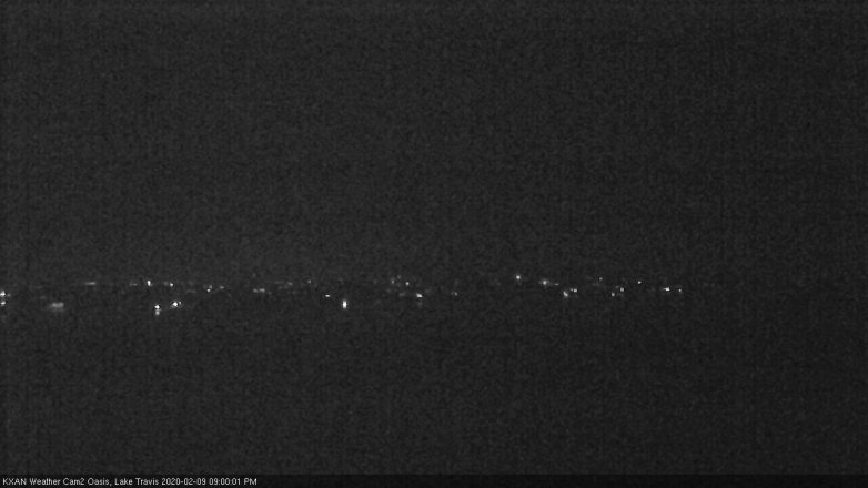 Lake Travis webcam, February 9, 2020 9:00 PM CT
