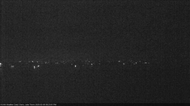 Lake Travis webcam, February 9, 2020 9:25 PM CT