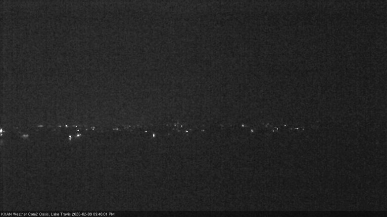 Lake Travis webcam, February 9, 2020 9:45 PM CT