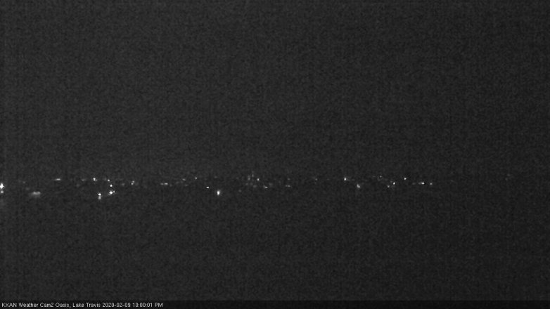 Lake Travis webcam, February 9, 2020 10:00 PM CT
