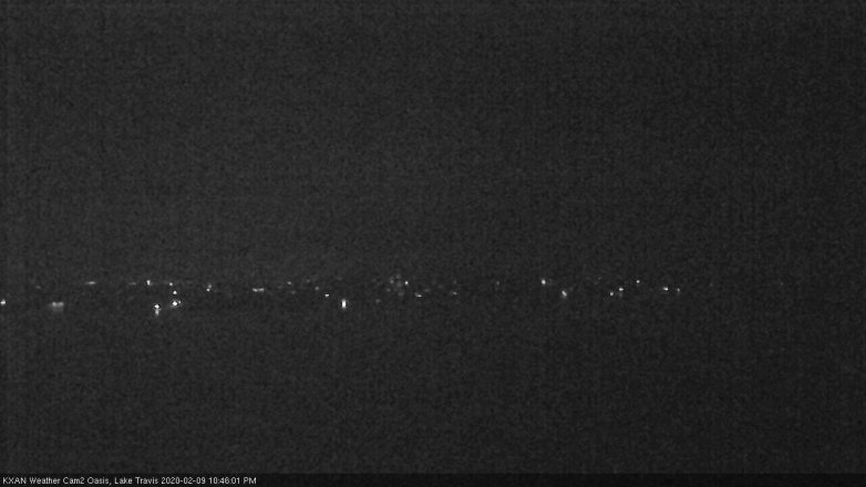 Lake Travis webcam, February 9, 2020 10:45 PM CT