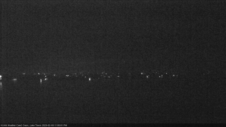 Lake Travis webcam, February 9, 2020 11:00 PM CT