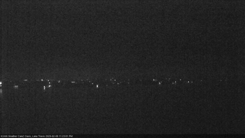 Lake Travis webcam, February 9, 2020 11:25 PM CT