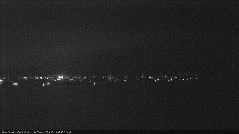 Lake Travis webcam, February 10, 2020 7:45 PM CT