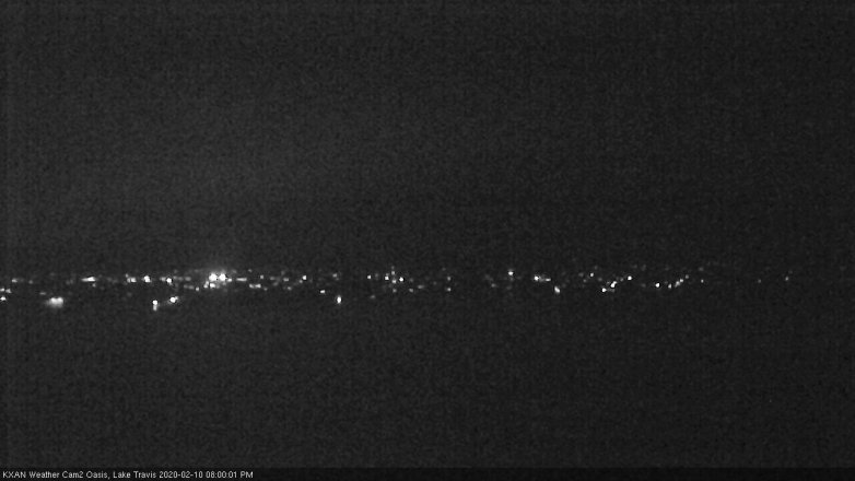Lake Travis webcam, February 10, 2020 8:00 PM CT