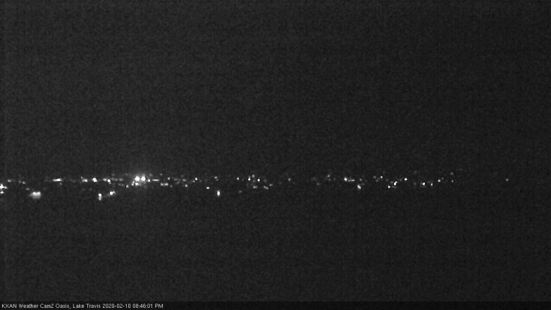 Lake Travis webcam, February 10, 2020 8:45 PM CT