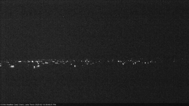 Lake Travis webcam, February 10, 2020 9:45 PM CT