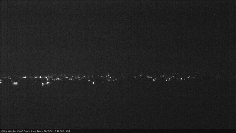 Lake Travis webcam, February 10, 2020 10:00 PM CT