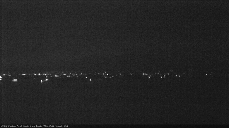 Lake Travis webcam, February 10, 2020 10:45 PM CT
