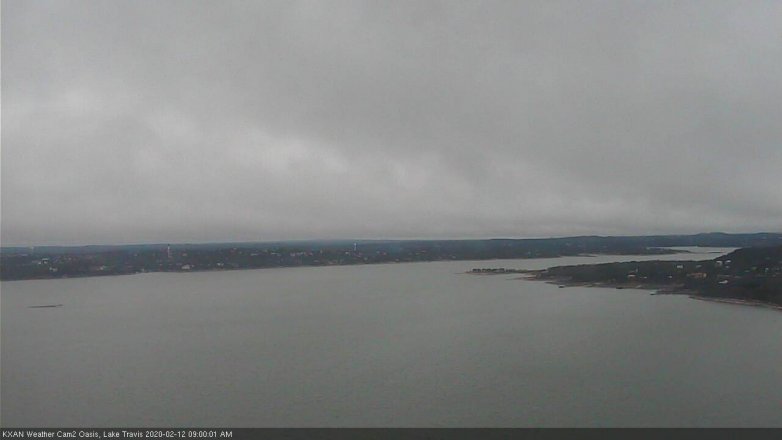 Lake Travis webcam, February 12, 2020 9:00 AM CT
