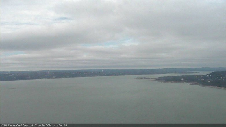Lake Travis webcam, February 12, 2020 1:45 PM CT