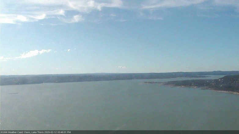 Lake Travis webcam, February 12, 2020 3:45 PM CT