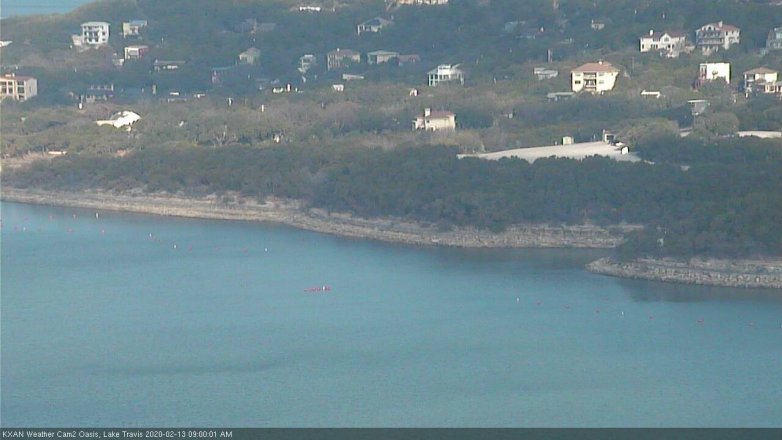Lake Travis webcam, February 13, 2020 9:00 AM CT