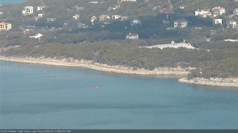 Lake Travis webcam, February 13, 2020 9:25 AM CT