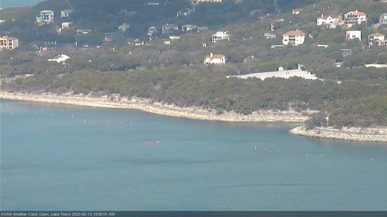 Lake Travis webcam, February 13, 2020 10:00 AM CT