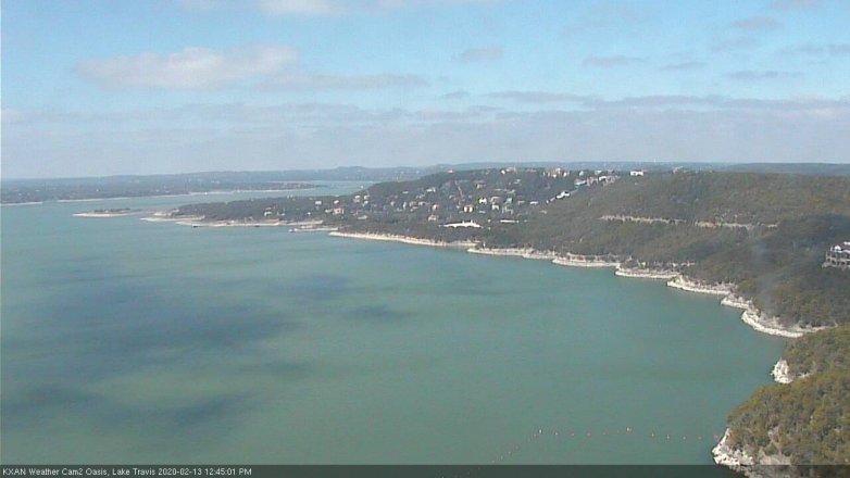 Lake Travis webcam, February 13, 2020 12:45 PM CT