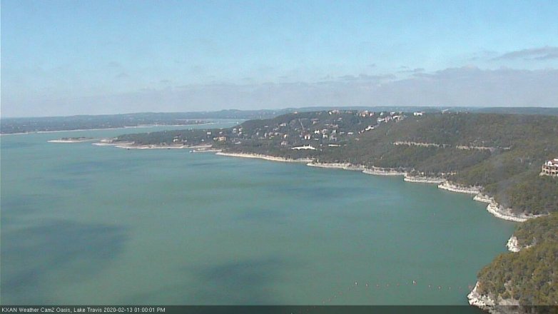 Lake Travis webcam, February 13, 2020 1:00 PM CT