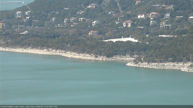 Lake Travis webcam, February 13, 2020 1:45 PM CT