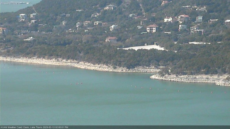 Lake Travis webcam, February 13, 2020 2:00 PM CT