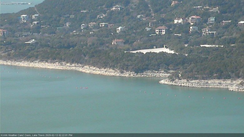 Lake Travis webcam, February 13, 2020 2:25 PM CT