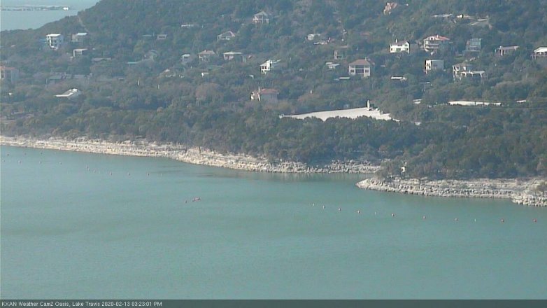Lake Travis webcam, February 13, 2020 3:25 PM CT