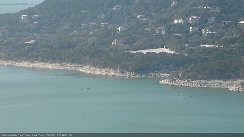 Lake Travis webcam, February 13, 2020 3:45 PM CT