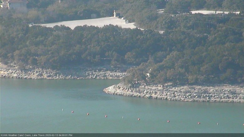 Lake Travis webcam, February 13, 2020 4:00 PM CT