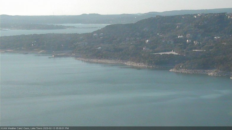 Lake Travis webcam, February 13, 2020 5:00 PM CT