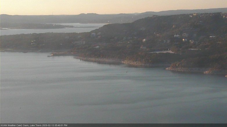 Lake Travis webcam, February 13, 2020 5:45 PM CT