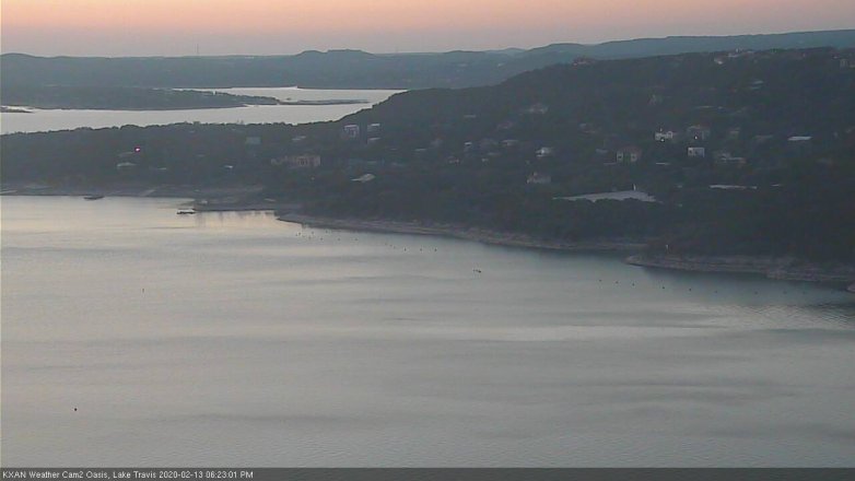 Lake Travis webcam, February 13, 2020 6:25 PM CT