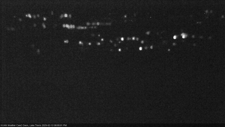 Lake Travis webcam, February 13, 2020 8:00 PM CT