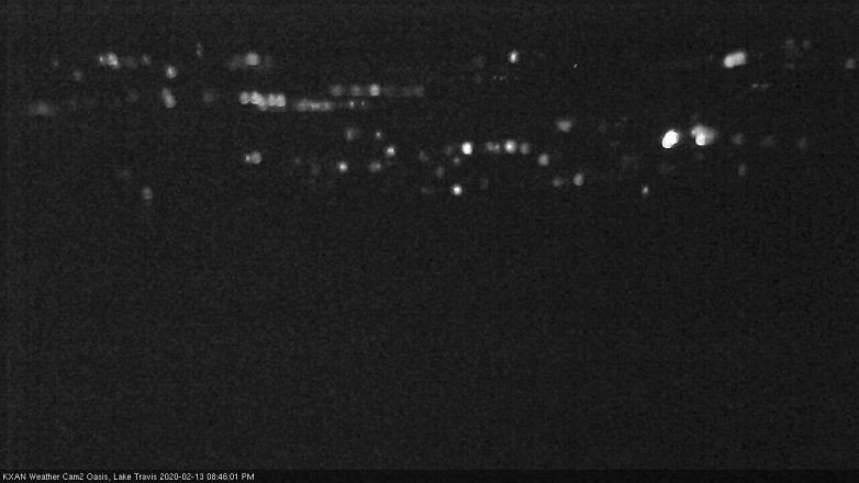 Lake Travis webcam, February 13, 2020 8:45 PM CT