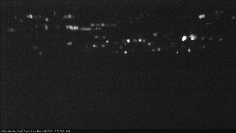 Lake Travis webcam, February 13, 2020 9:00 PM CT