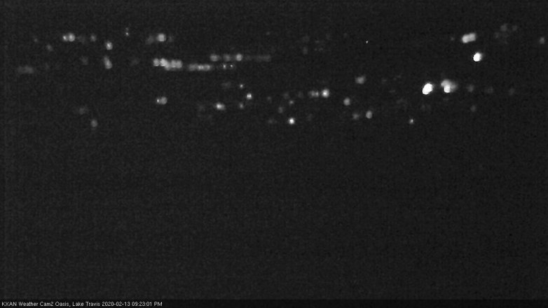 Lake Travis webcam, February 13, 2020 9:25 PM CT