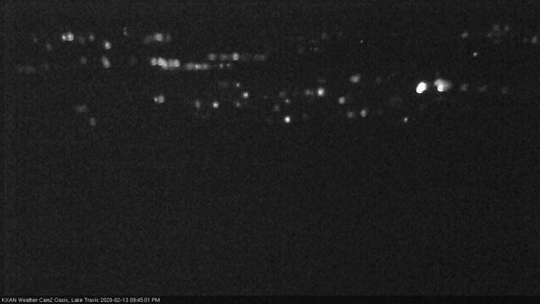 Lake Travis webcam, February 13, 2020 9:45 PM CT