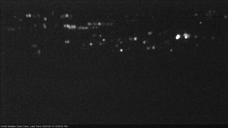 Lake Travis webcam, February 13, 2020 10:00 PM CT