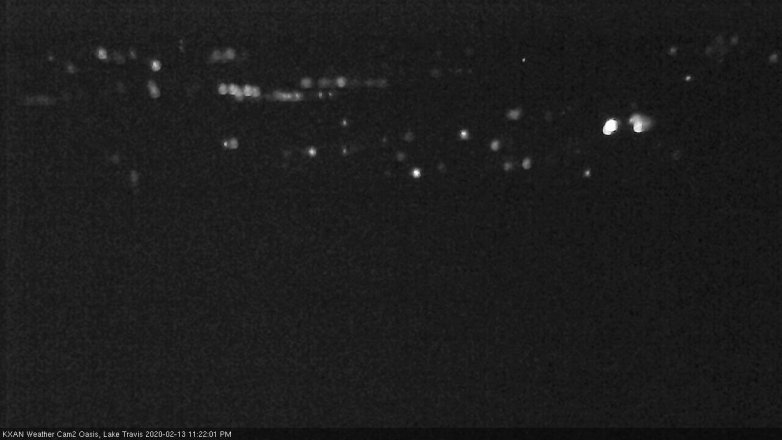 Lake Travis webcam, February 13, 2020 11:25 PM CT