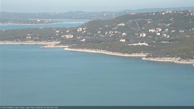 Lake Travis webcam, February 14, 2020 9:25 AM CT