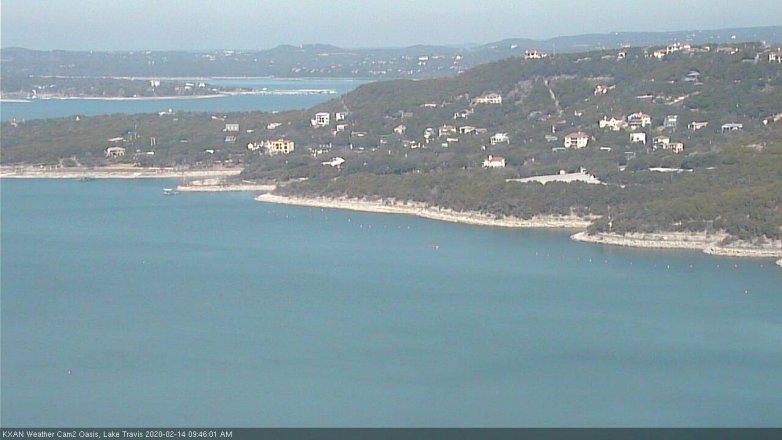 Lake Travis webcam, February 14, 2020 9:45 AM CT