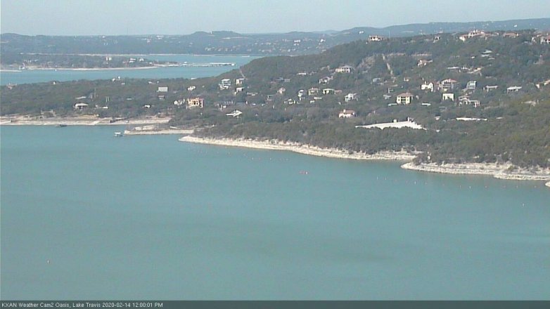 Lake Travis webcam, February 14, 2020 12:00 PM CT