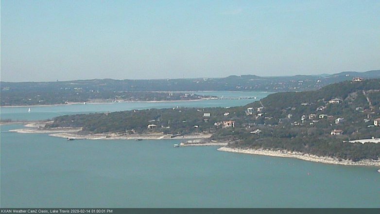 Lake Travis webcam, February 14, 2020 1:00 PM CT