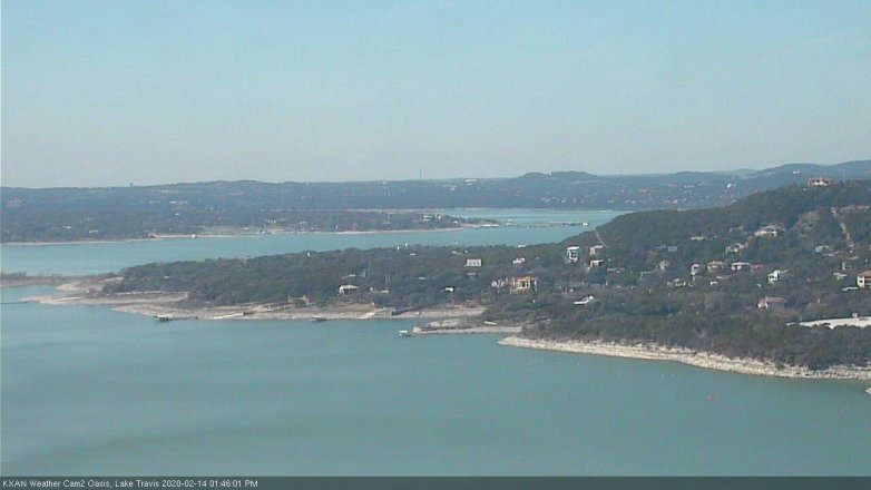 Lake Travis webcam, February 14, 2020 1:45 PM CT