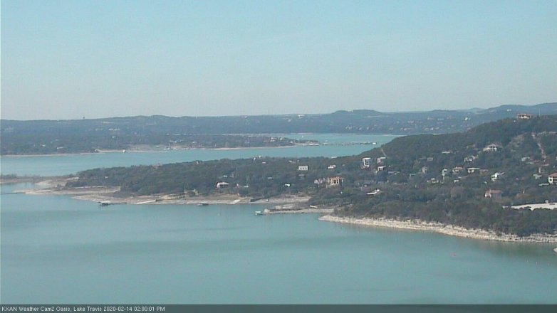 Lake Travis webcam, February 14, 2020 2:00 PM CT