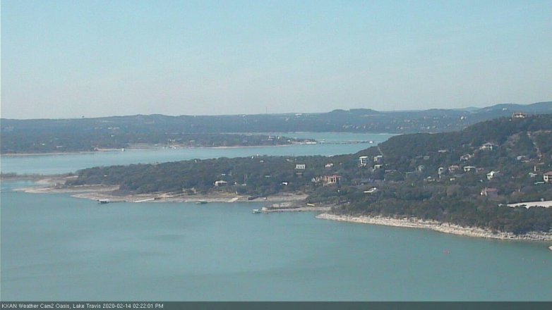 Lake Travis webcam, February 14, 2020 2:25 PM CT