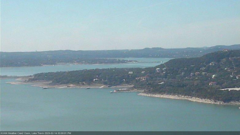 Lake Travis webcam, February 14, 2020 3:00 PM CT