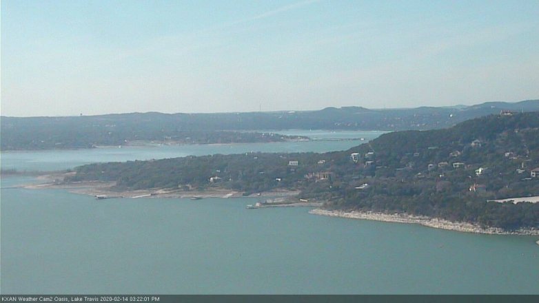 Lake Travis webcam, February 14, 2020 3:25 PM CT