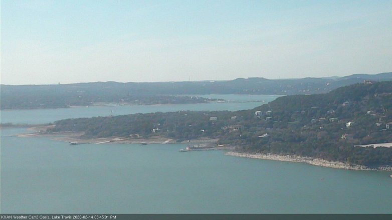 Lake Travis webcam, February 14, 2020 3:45 PM CT