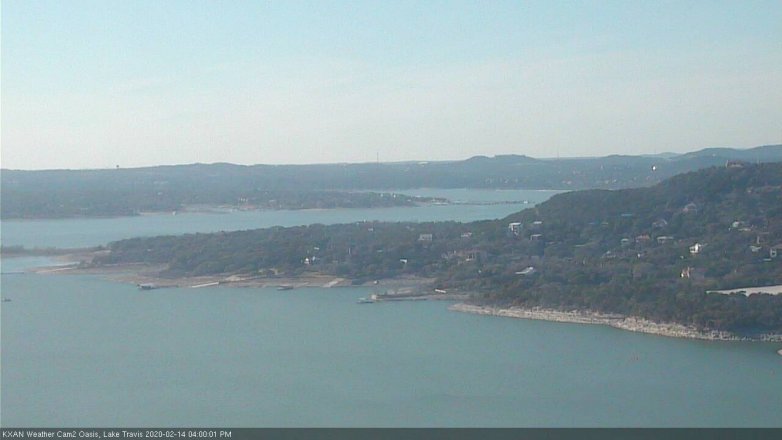 Lake Travis webcam, February 14, 2020 4:00 PM CT