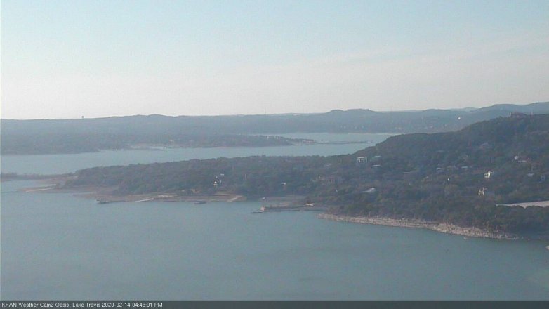 Lake Travis webcam, February 14, 2020 4:45 PM CT